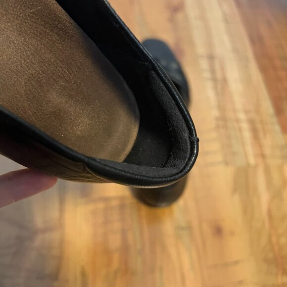 Clarks Candra Gleam Twist Leather Black Comfortable Ballet Flats - Picture 9 of 14